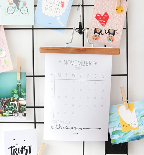 Maandkalender printbaar november 2016